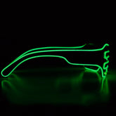 Green Slotted EL Wire Eyeglasses